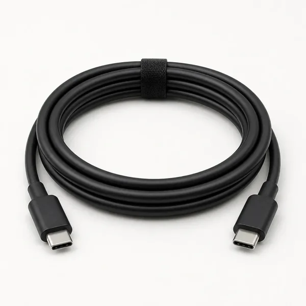 Câble USB-C noir enroulé