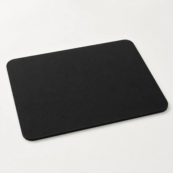 Tapis de souris noir uni aux coins arrondis