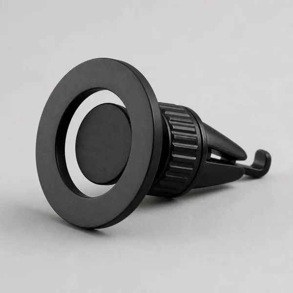 Support magnétique noir à anneau, molette crantée et pince pour grille d’aération